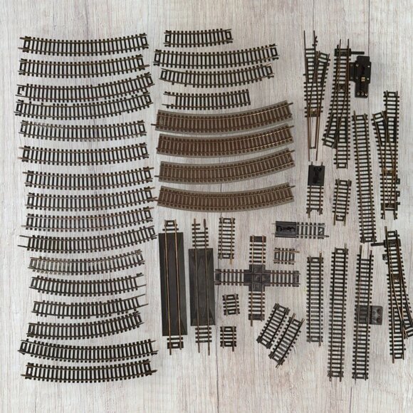 Lionel HO Brass Model Railroad Train Track Curved Switches Straight 48-PC Lot - Picture 1 of 11